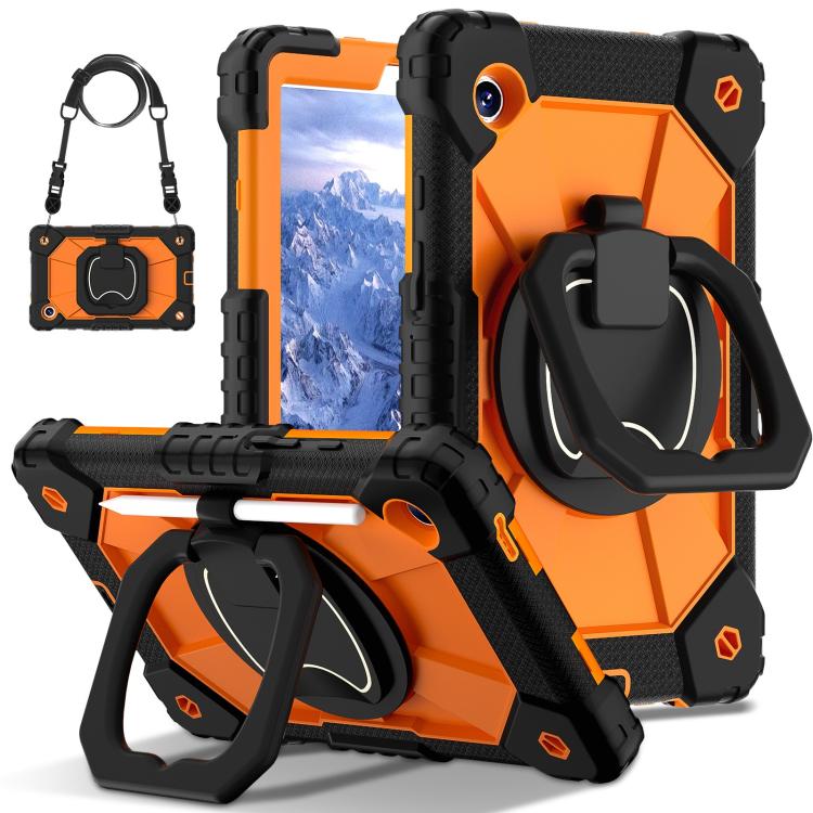 For Samsung Galaxy Tab A11 Contrast Color Robot Silicone Hybrid PC Tablet Case