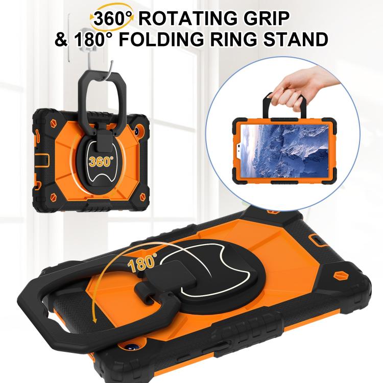 For Samsung Galaxy Tab A11 Contrast Color Robot Silicone Hybrid PC Tablet Case