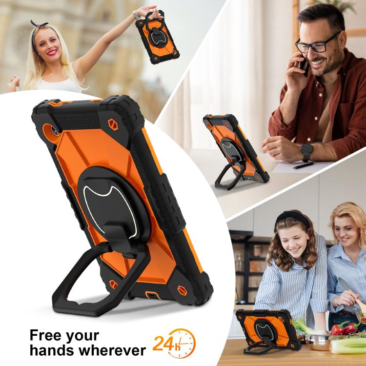 For Samsung Galaxy Tab A11 Contrast Color Robot Silicone Hybrid PC Tablet Case