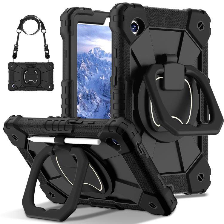 For Samsung Galaxy Tab A11 Contrast Color Robot Silicone Hybrid PC Tablet Case