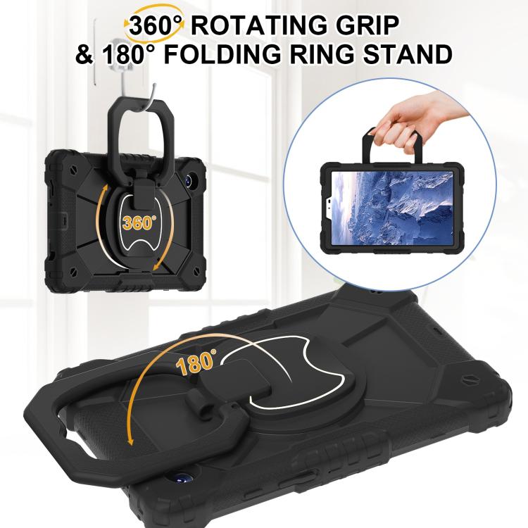 For Samsung Galaxy Tab A11 Contrast Color Robot Silicone Hybrid PC Tablet Case