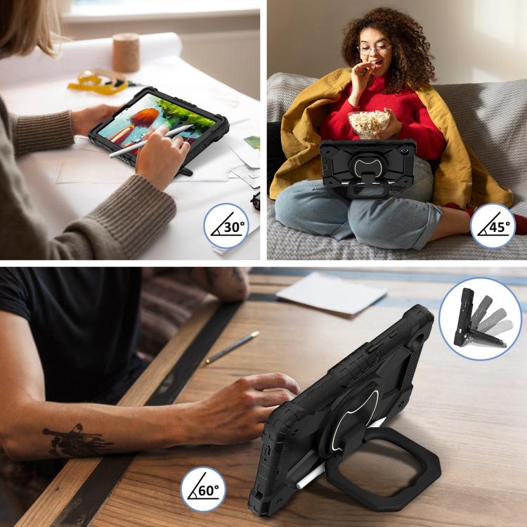 For Samsung Galaxy Tab A11 Contrast Color Robot Silicone Hybrid PC Tablet Case