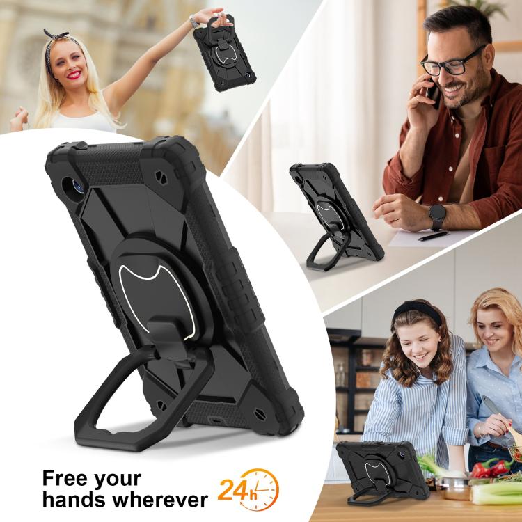 For Samsung Galaxy Tab A11 Contrast Color Robot Silicone Hybrid PC Tablet Case