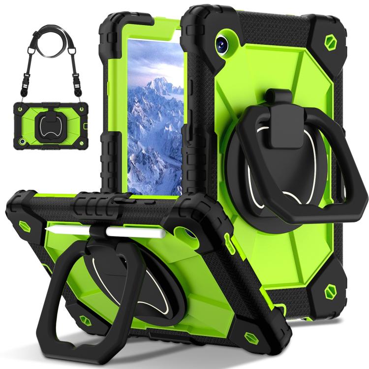 For Samsung Galaxy Tab A11 Contrast Color Robot Silicone Hybrid PC Tablet Case
