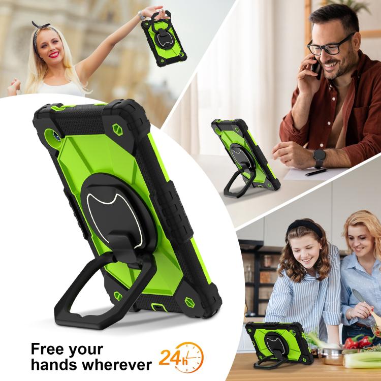 For Samsung Galaxy Tab A11 Contrast Color Robot Silicone Hybrid PC Tablet Case