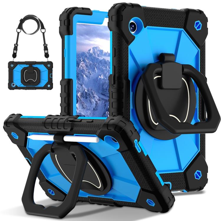 For Samsung Galaxy Tab A11 Contrast Color Robot Silicone Hybrid PC Tablet Case