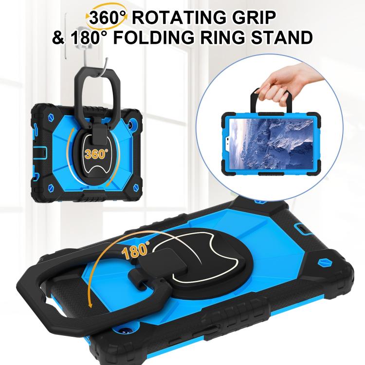 For Samsung Galaxy Tab A11 Contrast Color Robot Silicone Hybrid PC Tablet Case