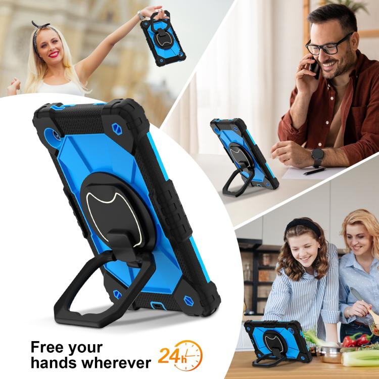 For Samsung Galaxy Tab A11 Contrast Color Robot Silicone Hybrid PC Tablet Case