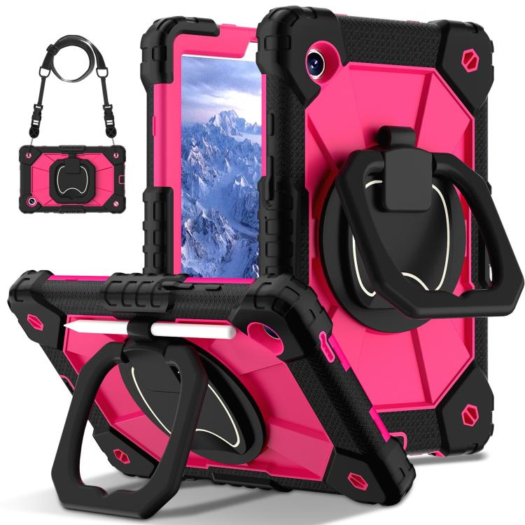 For Samsung Galaxy Tab A11 Contrast Color Robot Silicone Hybrid PC Tablet Case