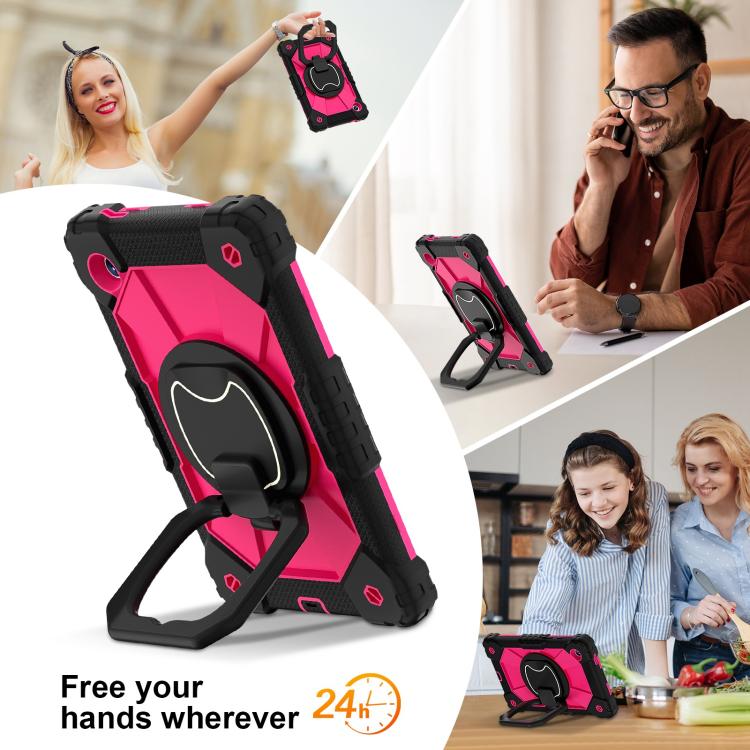 For Samsung Galaxy Tab A11 Contrast Color Robot Silicone Hybrid PC Tablet Case