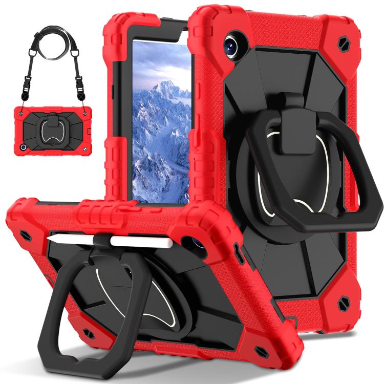 For Samsung Galaxy Tab A11 Contrast Color Robot Silicone Hybrid PC Tablet Case