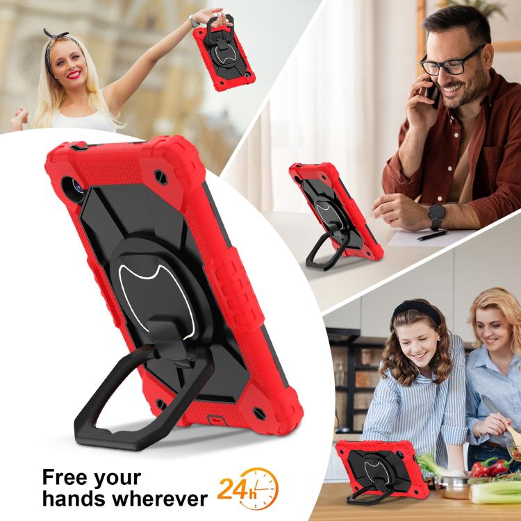 For Samsung Galaxy Tab A11 Contrast Color Robot Silicone Hybrid PC Tablet Case