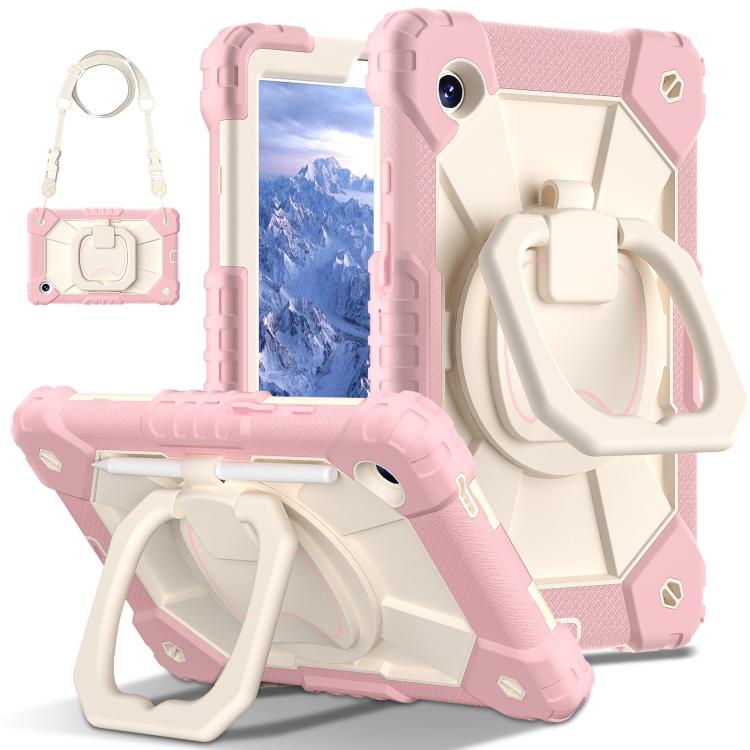 For Samsung Galaxy Tab A11 Contrast Color Robot Silicone Hybrid PC Tablet Case