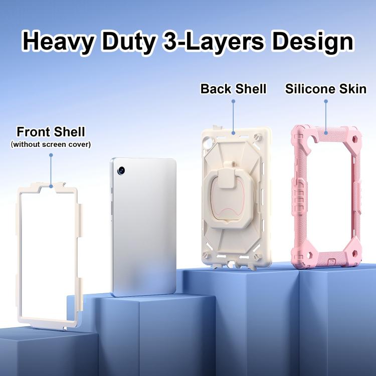 For Samsung Galaxy Tab A11 Contrast Color Robot Silicone Hybrid PC Tablet Case