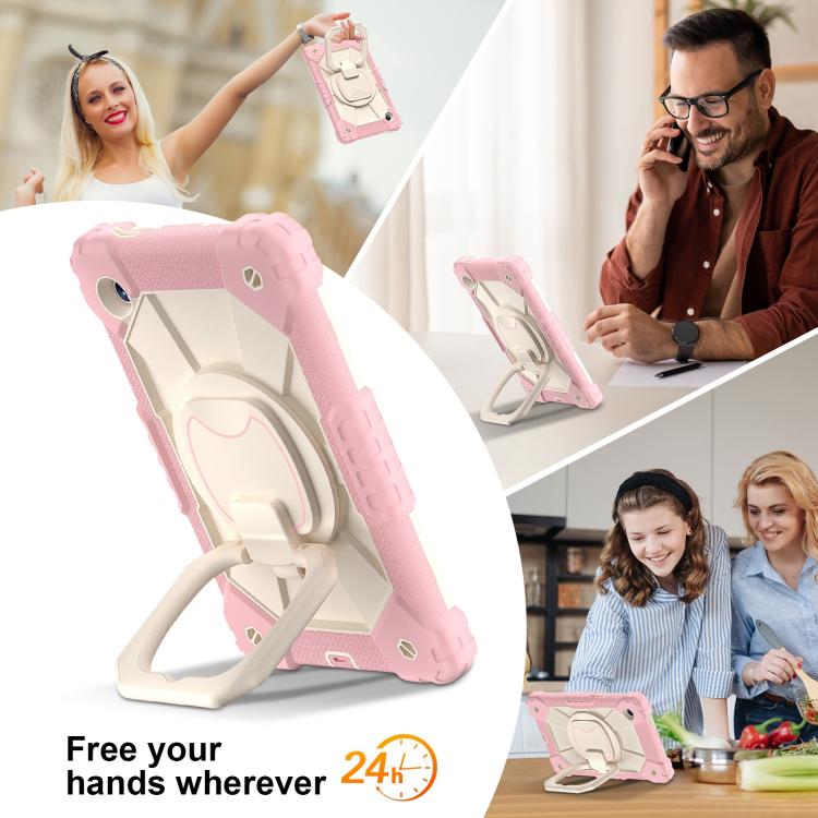 For Samsung Galaxy Tab A11 Contrast Color Robot Silicone Hybrid PC Tablet Case