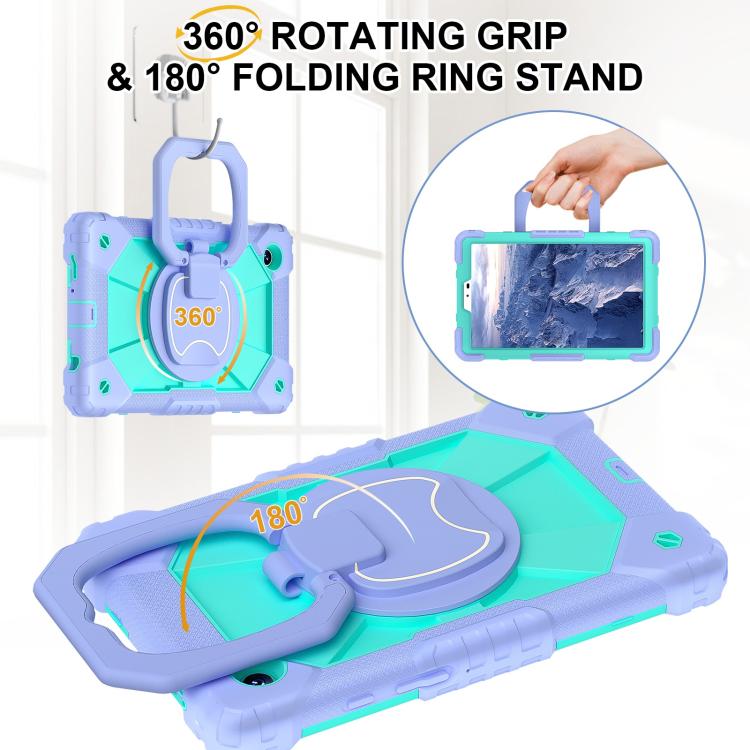 For Samsung Galaxy Tab A11 Contrast Color Robot Silicone Hybrid PC Tablet Case