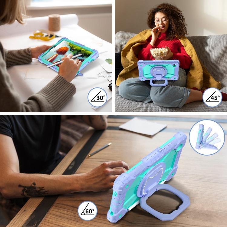For Samsung Galaxy Tab A11 Contrast Color Robot Silicone Hybrid PC Tablet Case