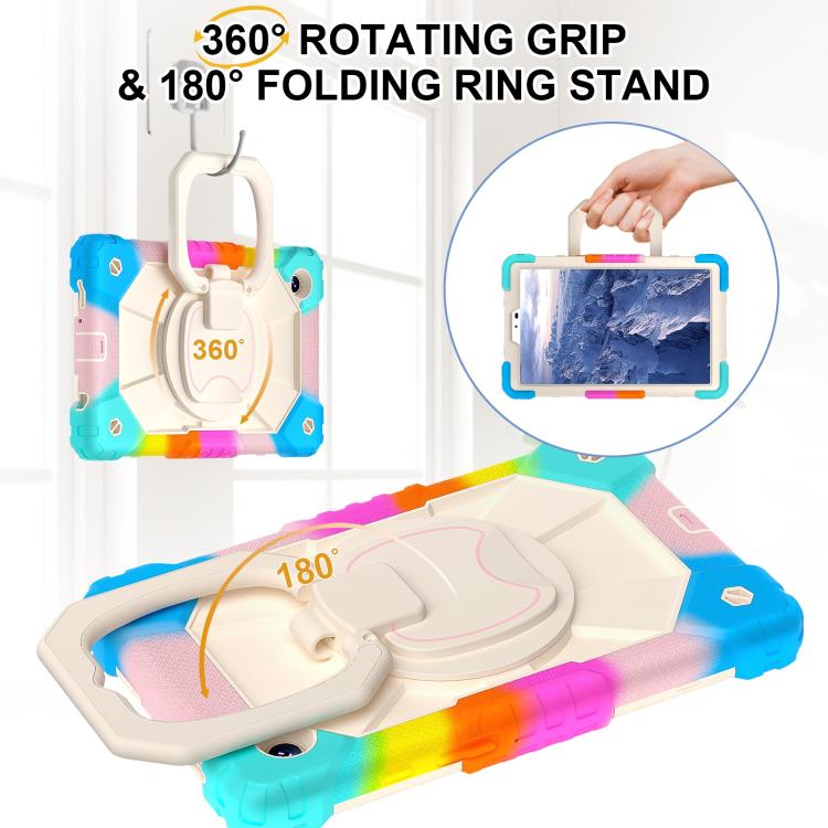 For Samsung Galaxy Tab A11 Contrast Color Robot Silicone Hybrid PC Tablet Case