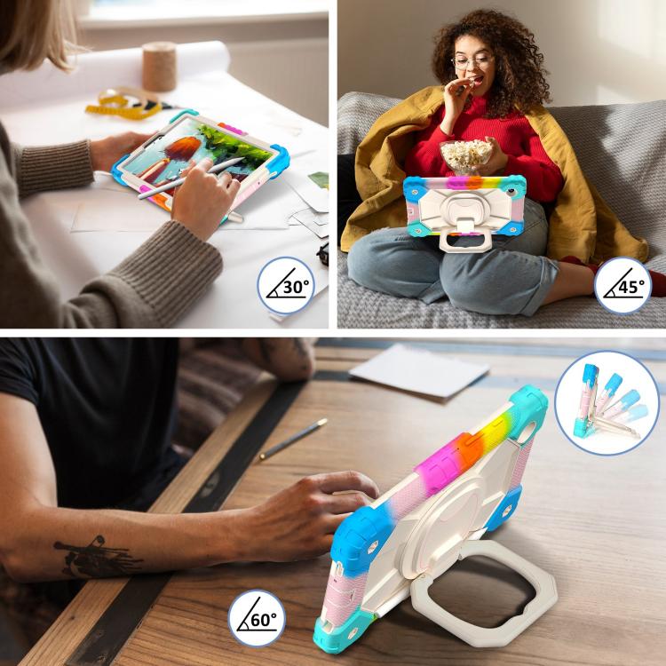 For Samsung Galaxy Tab A11 Contrast Color Robot Silicone Hybrid PC Tablet Case