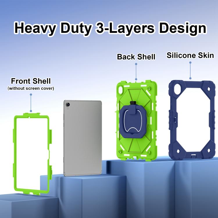 For Samsung Galaxy Tab S11 Contrast Color Robot Silicone Hybrid PC Tablet Case