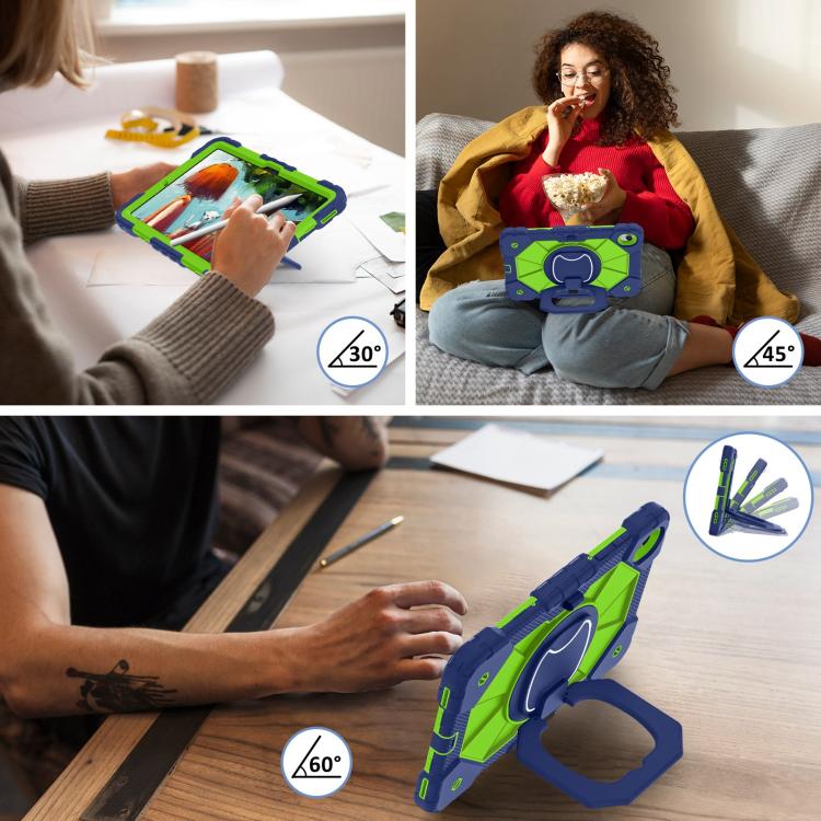 For Samsung Galaxy Tab S11 Contrast Color Robot Silicone Hybrid PC Tablet Case