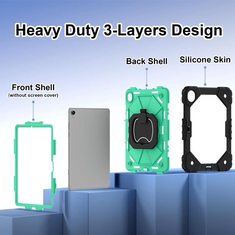 For Samsung Galaxy Tab S11 Contrast Color Robot Silicone Hybrid PC Tablet Case