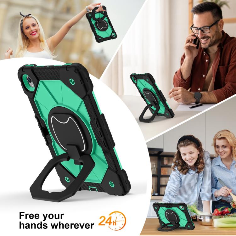 For Samsung Galaxy Tab S11 Contrast Color Robot Silicone Hybrid PC Tablet Case