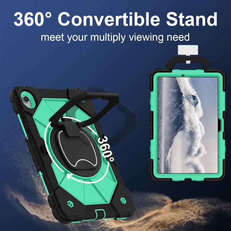 For Samsung Galaxy Tab S11 Contrast Color Robot Silicone Hybrid PC Tablet Case