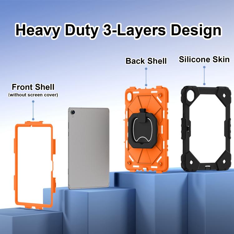 For Samsung Galaxy Tab S11 Contrast Color Robot Silicone Hybrid PC Tablet Case