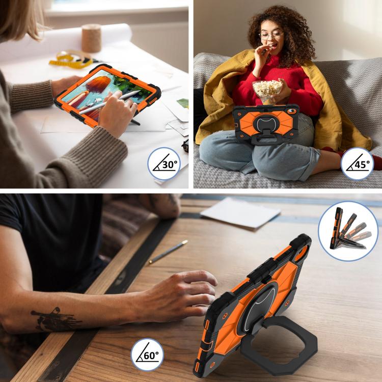 For Samsung Galaxy Tab S11 Contrast Color Robot Silicone Hybrid PC Tablet Case
