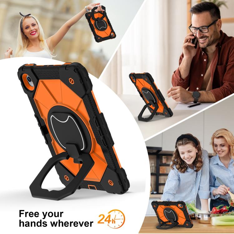 For Samsung Galaxy Tab S11 Contrast Color Robot Silicone Hybrid PC Tablet Case
