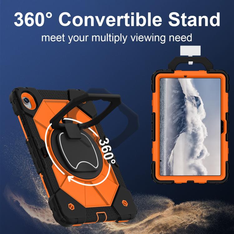 For Samsung Galaxy Tab S11 Contrast Color Robot Silicone Hybrid PC Tablet Case