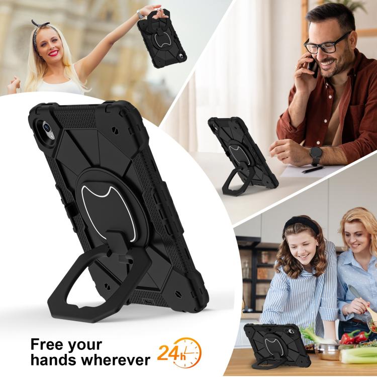 For Samsung Galaxy Tab S11 Contrast Color Robot Silicone Hybrid PC Tablet Case