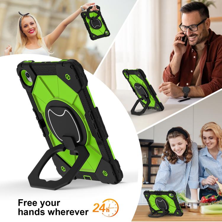 For Samsung Galaxy Tab S11 Contrast Color Robot Silicone Hybrid PC Tablet Case
