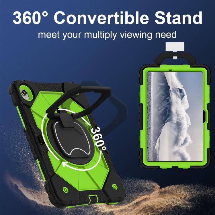 For Samsung Galaxy Tab S11 Contrast Color Robot Silicone Hybrid PC Tablet Case