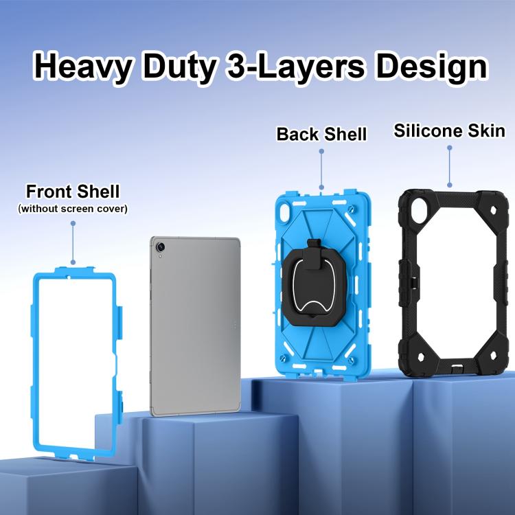 For Samsung Galaxy Tab S11 Contrast Color Robot Silicone Hybrid PC Tablet Case