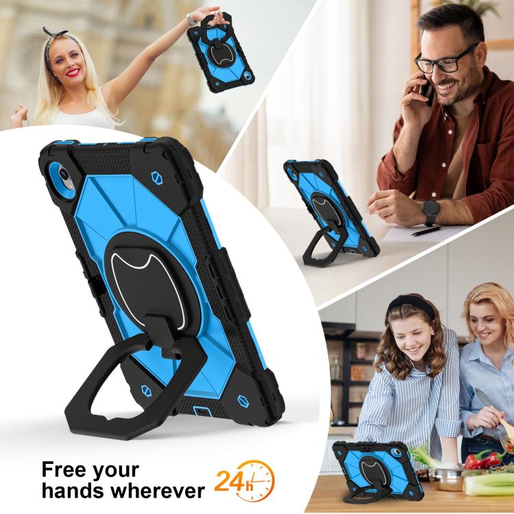 For Samsung Galaxy Tab S11 Contrast Color Robot Silicone Hybrid PC Tablet Case