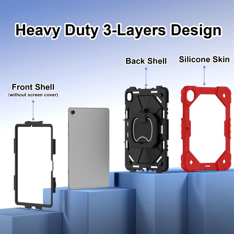 For Samsung Galaxy Tab S11 Contrast Color Robot Silicone Hybrid PC Tablet Case