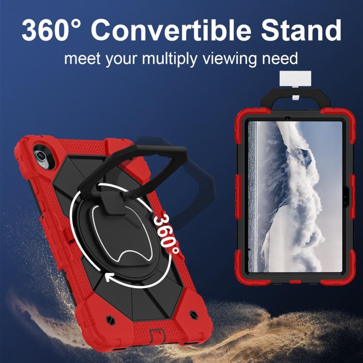 For Samsung Galaxy Tab S11 Contrast Color Robot Silicone Hybrid PC Tablet Case