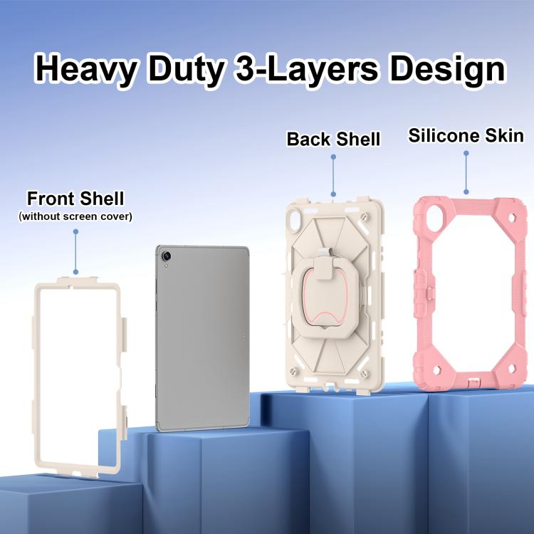 For Samsung Galaxy Tab S11 Contrast Color Robot Silicone Hybrid PC Tablet Case