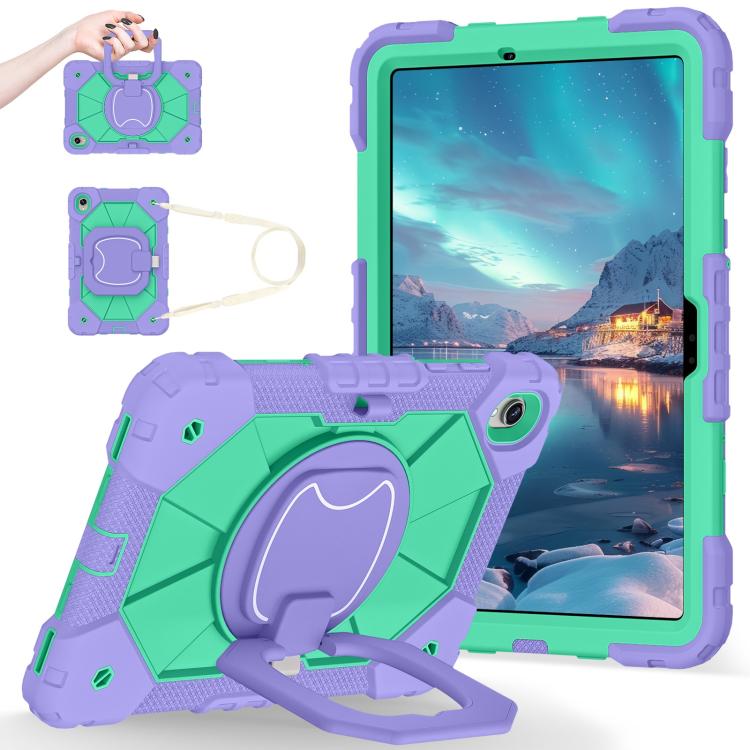 For Samsung Galaxy Tab S11 Contrast Color Robot Silicone Hybrid PC Tablet Case