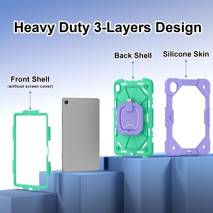 For Samsung Galaxy Tab S11 Contrast Color Robot Silicone Hybrid PC Tablet Case