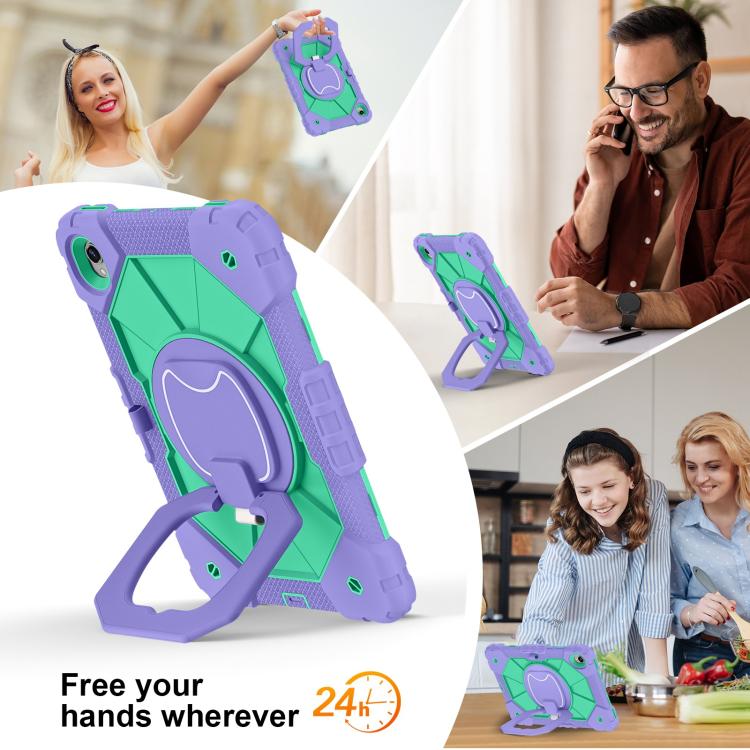 For Samsung Galaxy Tab S11 Contrast Color Robot Silicone Hybrid PC Tablet Case