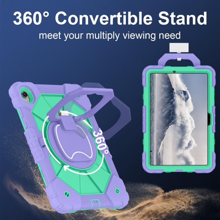 For Samsung Galaxy Tab S11 Contrast Color Robot Silicone Hybrid PC Tablet Case