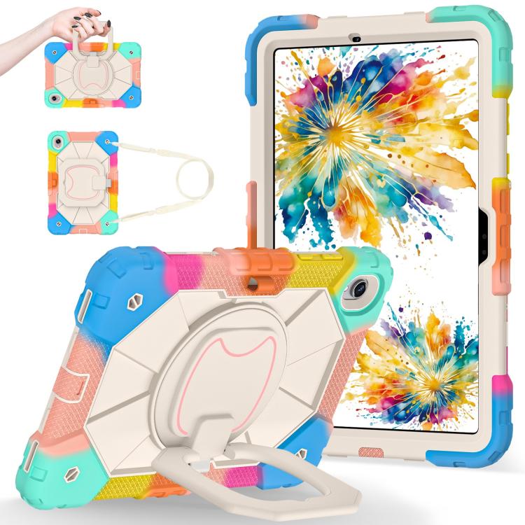 For Samsung Galaxy Tab S11 Contrast Color Robot Silicone Hybrid PC Tablet Case
