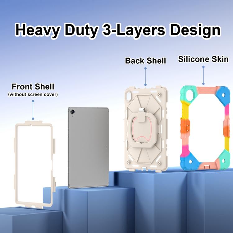 For Samsung Galaxy Tab S11 Contrast Color Robot Silicone Hybrid PC Tablet Case