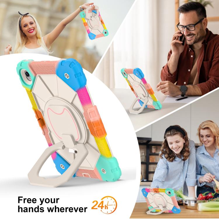 For Samsung Galaxy Tab S11 Contrast Color Robot Silicone Hybrid PC Tablet Case