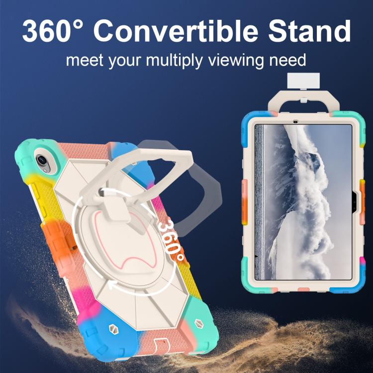 For Samsung Galaxy Tab S11 Contrast Color Robot Silicone Hybrid PC Tablet Case