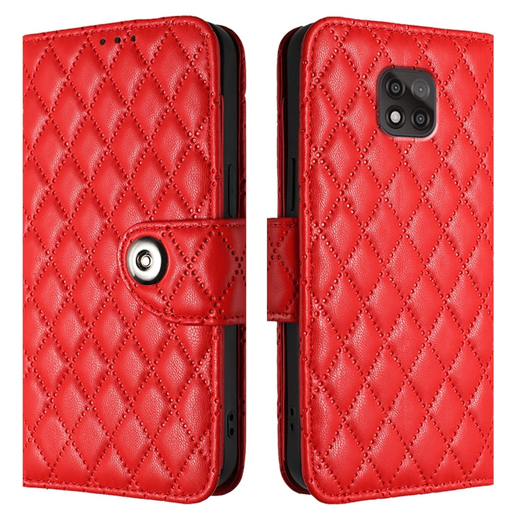 For Motorola Moto G Power 2021 Rhombic Texture Flip Leather Phone Case with Lanyard