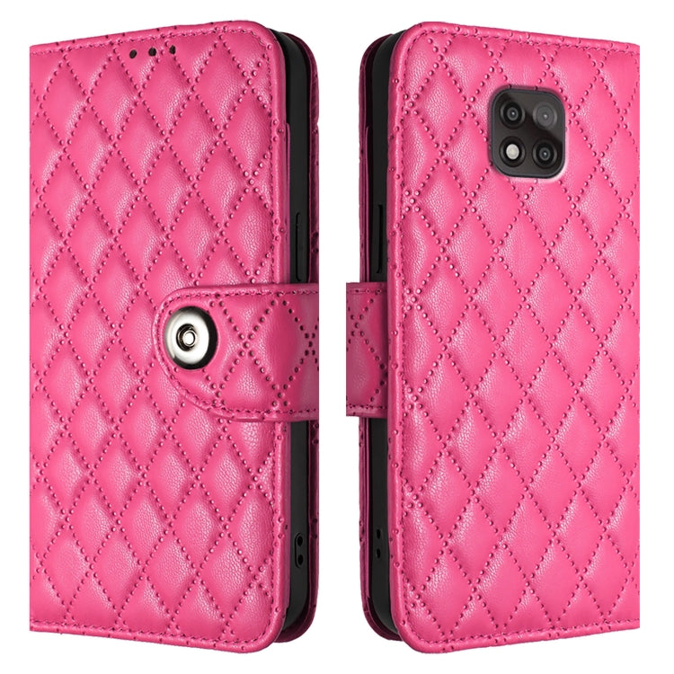 For Motorola Moto G Power 2021 Rhombic Texture Flip Leather Phone Case with Lanyard